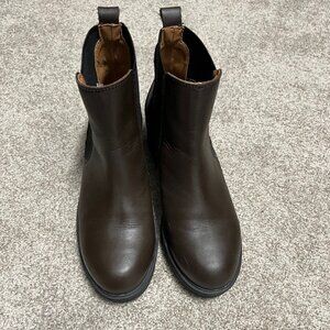 Dark Brown Enzo Tesoti Lug Ankle Boots EUC Sz 38 (7.5)